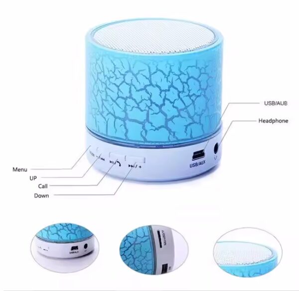 Round LED Portable Wireless Bluetooth Mini Speaker, Size: Small